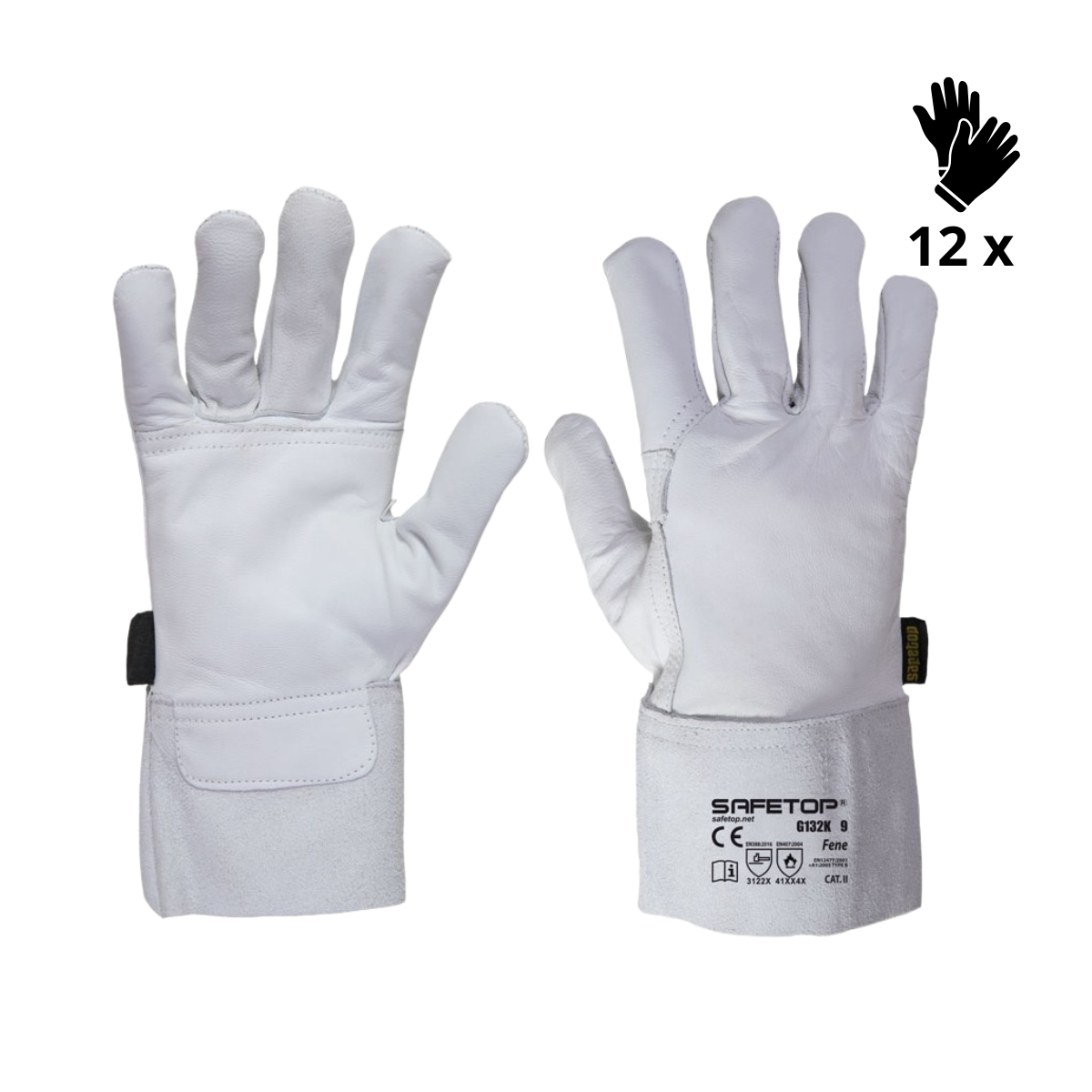 X12 GANTS SOUDAGE CUIR 29 CM POUR TIG, FENE (4,01€/U)