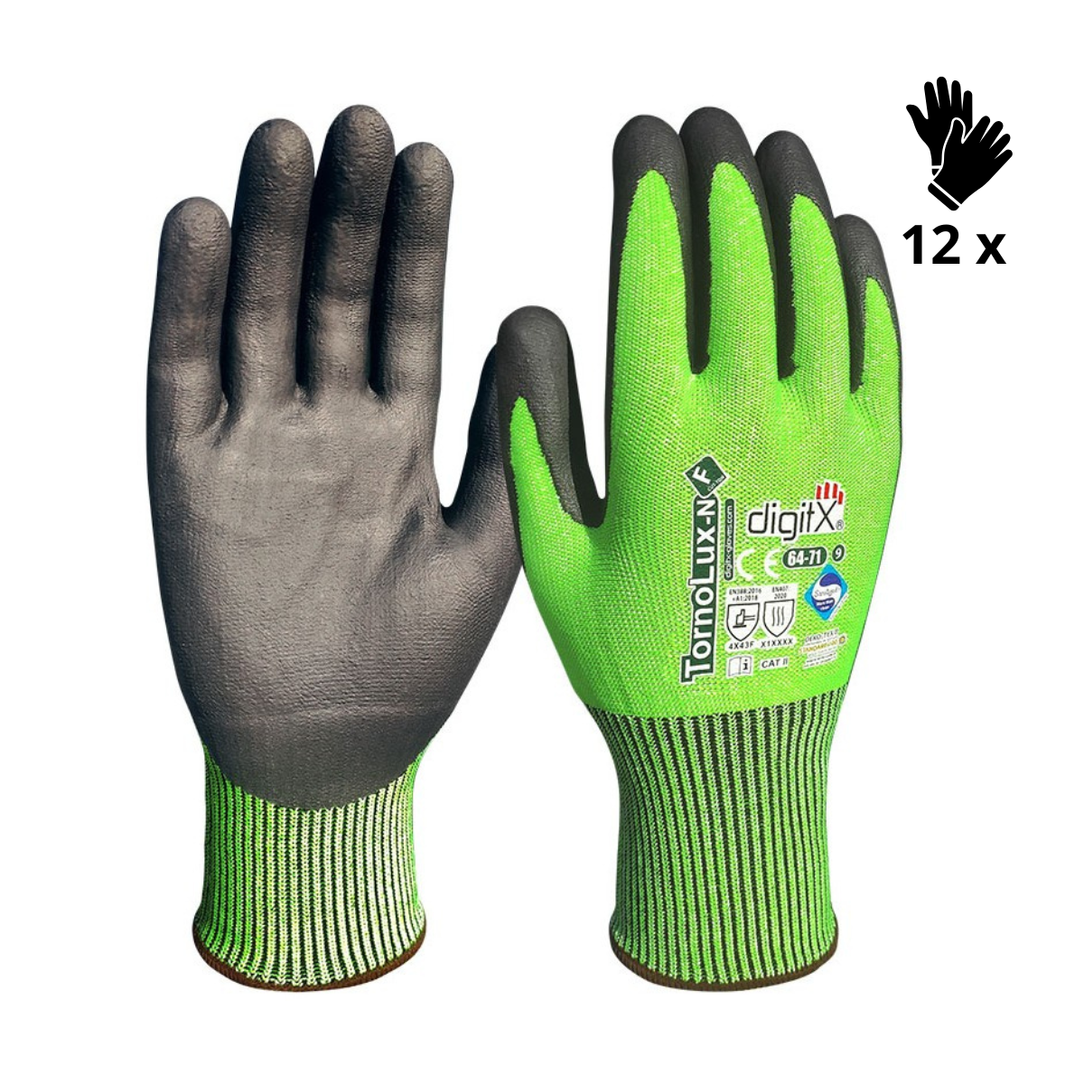 Image of x12 GANTS ANTI-COUPURE F MICROMOUSSE, TORNOLUX-N (4,77€/U)
