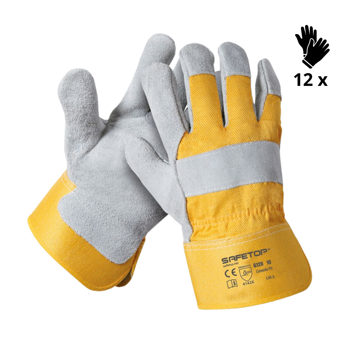 Image of X12 GANTS MIXTE CUIR-TOILE, CANADA FIT (1,55€/U)