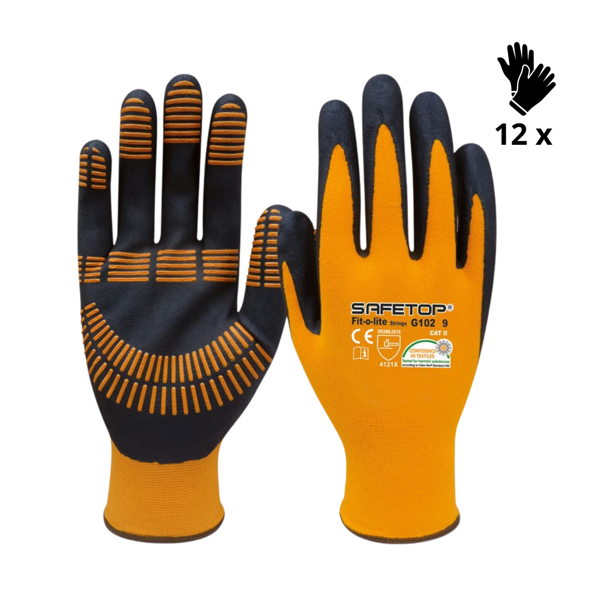 Image of X12 GANTS NITRILE AVEC BANDES GRIP, FIT-O-LITE STRINGS (2,31€/U)