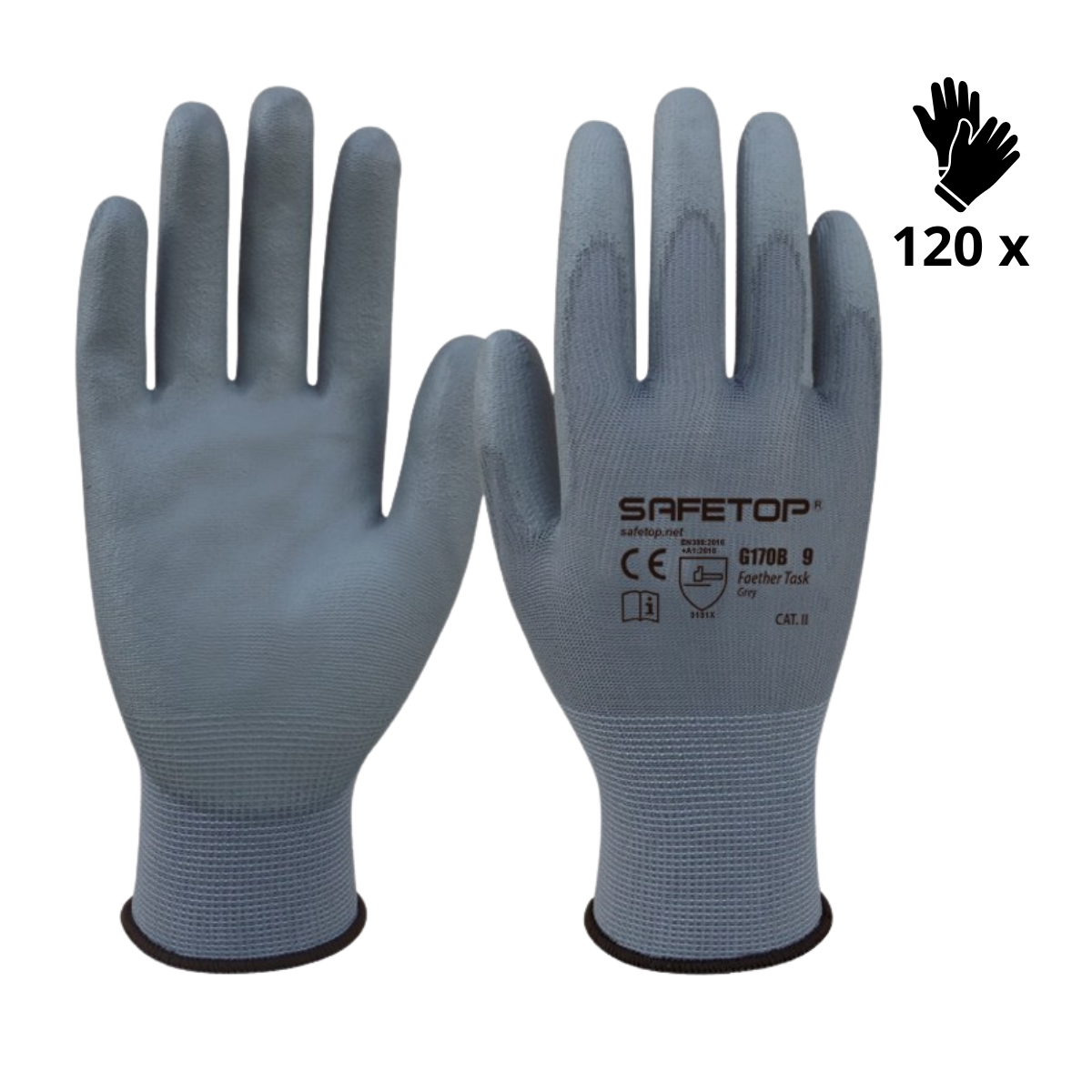 Image of X120 GANTS EN POLYURÉTHANE GRIS (0,52€/U)