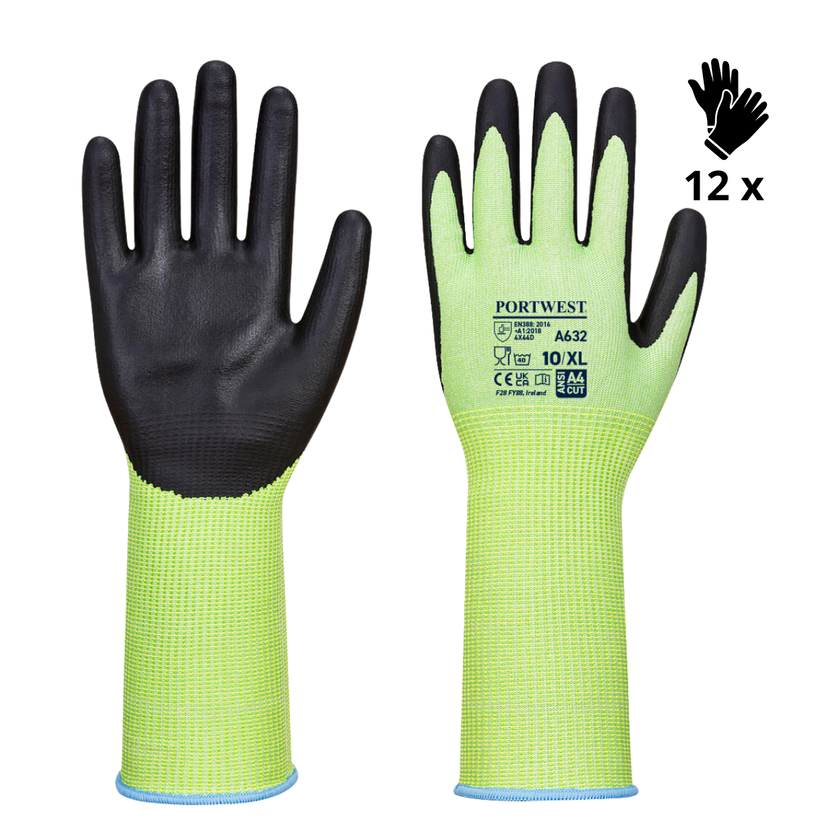 X12 GANTS ANTI-COUPURE D POIGNET LONG MOUSSE NITRILE