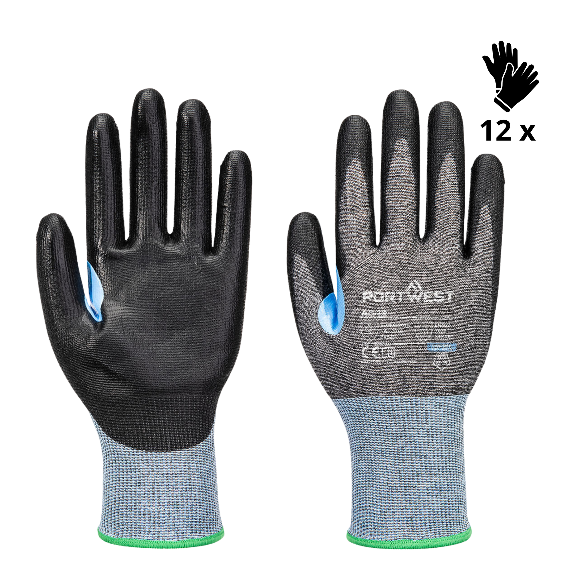 X12 GANTS ANTI-COUPURE CS D18 PU A642 (4,90€/U)
