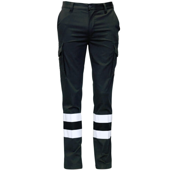 PANTALON MULTI ELASTAN SLIM FIT 2 BANDES - 002#0014183 SEANA-BLEU-MARINE