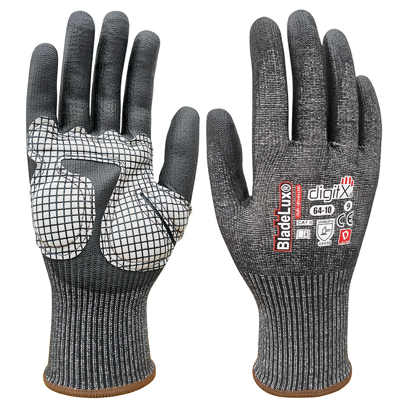 X12 GANTS ANTI-COUPURE D AVEC COUSSINETS EN CUIR, BLADELUX (4,62€/U)