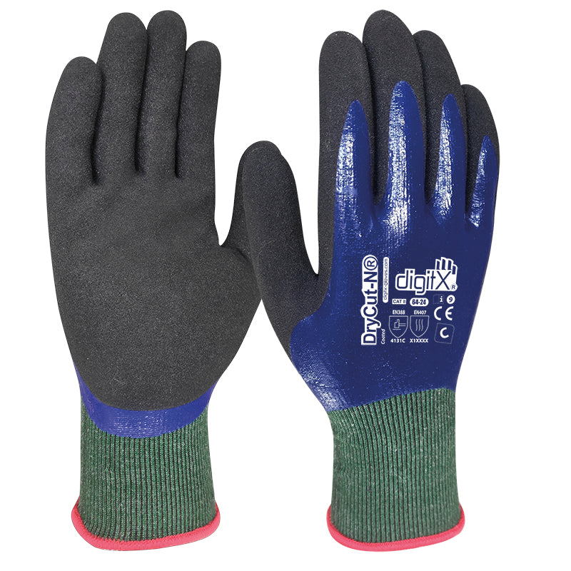 x12 GANTS ANTI-COUPURE C IMPERMÉABLE, DRYCUT-N (4,20€/U)