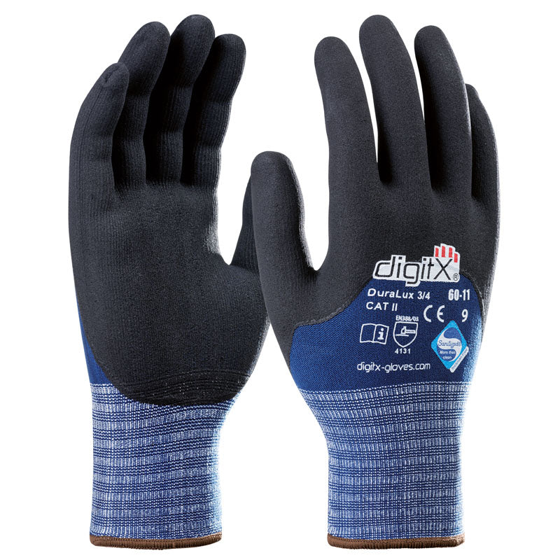 X12 GANTS MOUSSE LYCRA-NITRILE DÉSINFECTÉ, DURALUX 3/4 (2,91€/U)