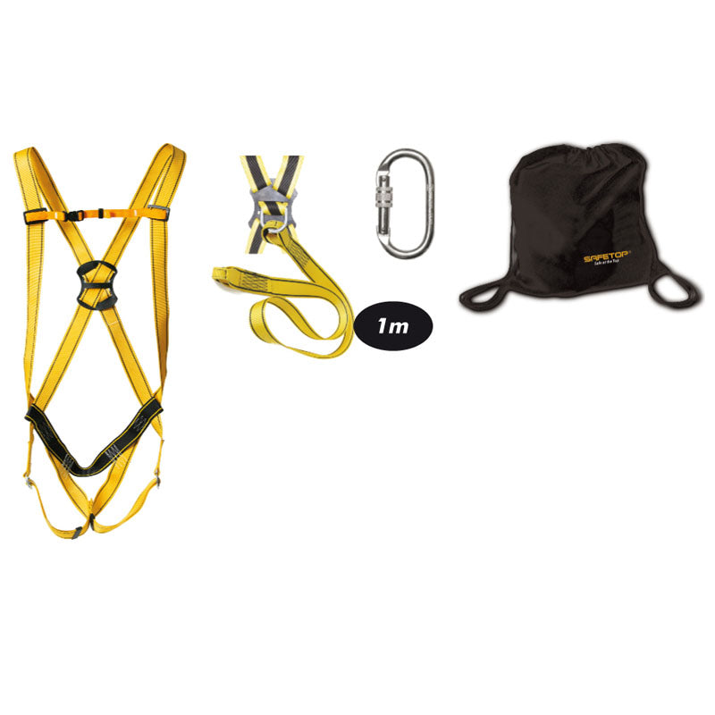 KIT HARNAIS + LONGE 1M + MOUSQUETON + SAC, ELBRUS 51