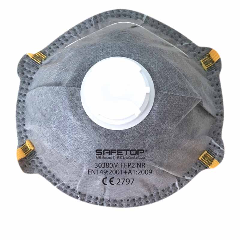 MASQUE JETABLE CHARBON ACTIF ET VALVE, FFP2 NR EMÉ