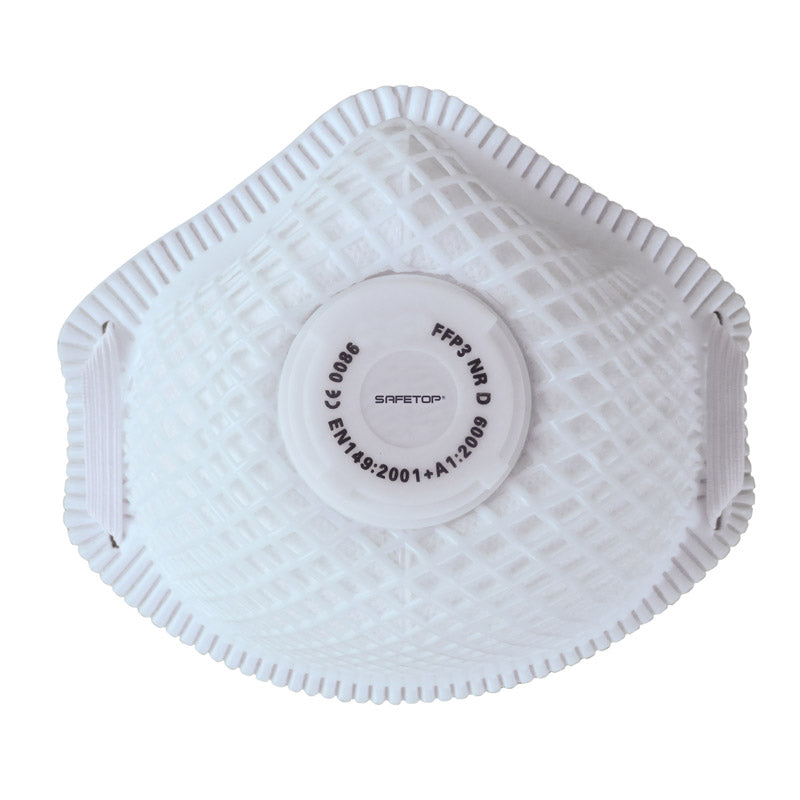 MASQUE JETABLE FFP3 NR D AVEC COQUE ET VALVE SANS MÉTAL