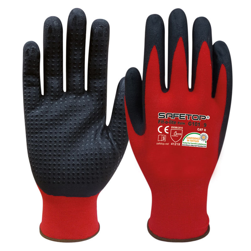 X12 GANTS NITRILE AVEC POINTS GRIP, FIT-O-LITE (2,28€/U)