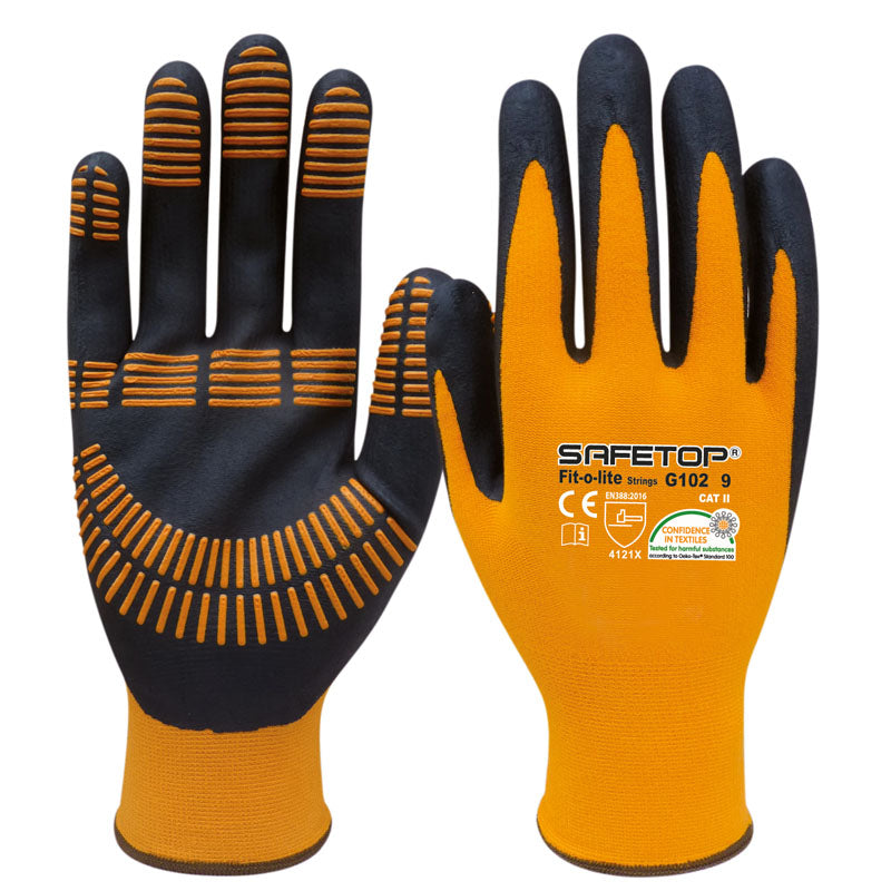 X12 GANTS NITRILE AVEC BANDES GRIP, FIT-O-LITE STRINGS (2,31€/U)