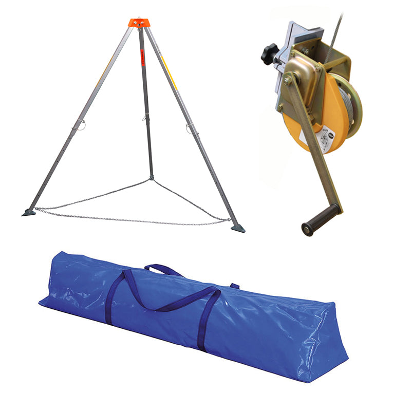 KIT ESPACES CONFINÉS, TRÈPIED + TREUIL + SAC