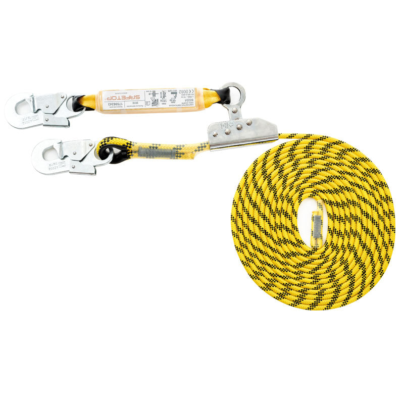 LIGNE DE VIE 70 M, AVEC ABSORBEUR+CORDE+CONNECTEURS