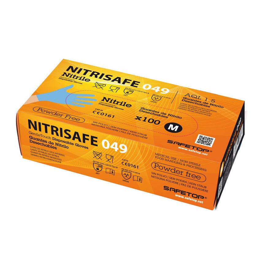 BTE 100 GANTS JETABLES EN NITRILE CHIMIQUE NITRISAFE
