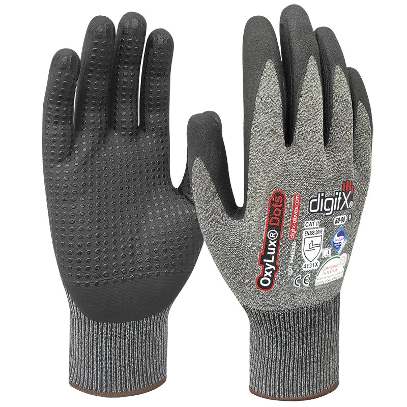 X12 GANTS NYLON-SPANDEX-NITRILE DÉSINFECTÉ, OXYLUX (2,54€/U)