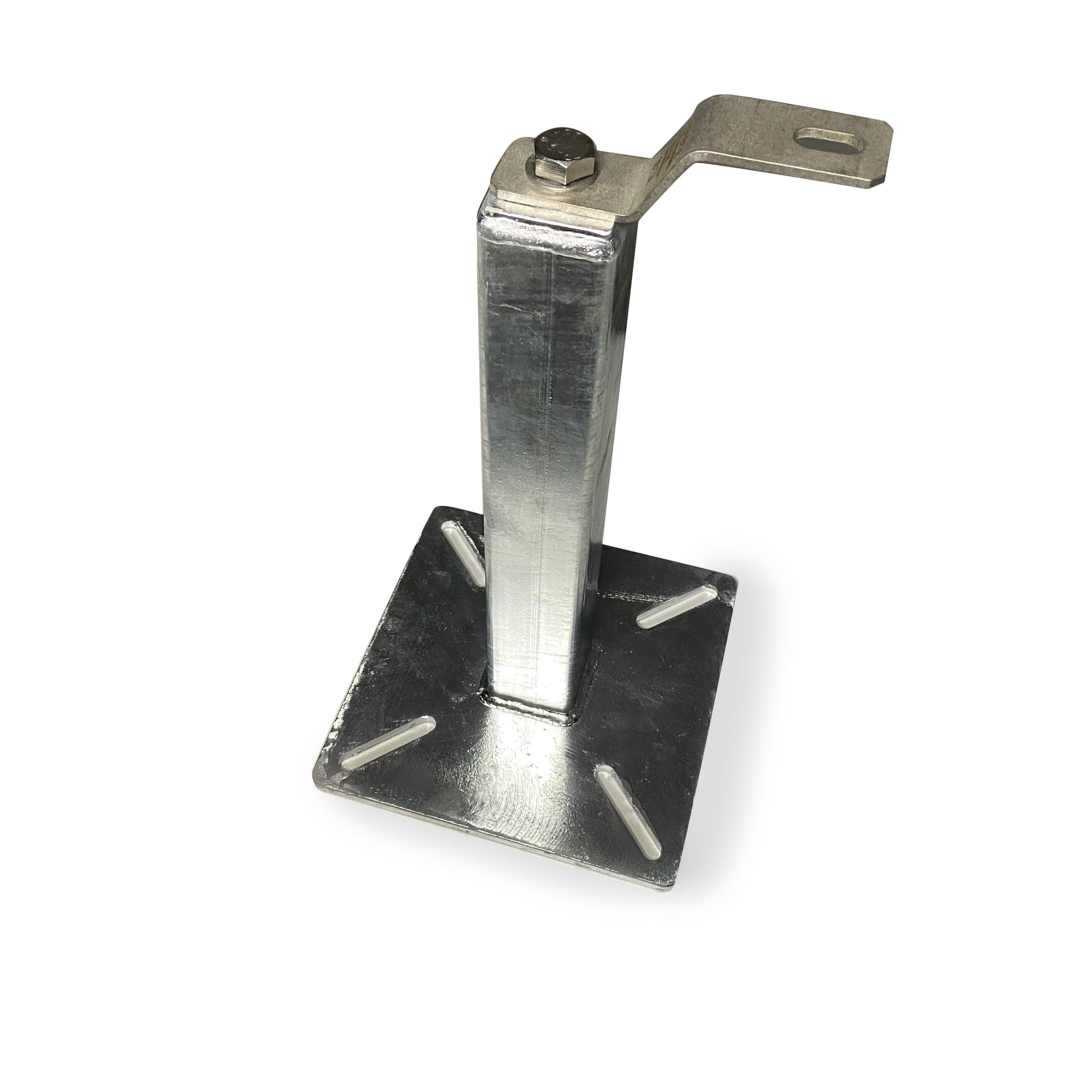 ANCRAGE A POTEAU AVEC BASE 200x200 + POTEAU 400MM + ANNEAU D'ATTACHE