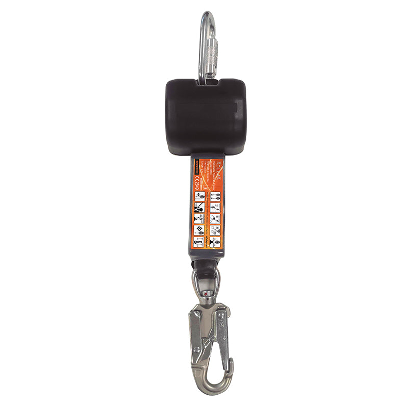 ANTI-CHUTE RÉTRACTABLE 2M 100 KG AVEC CONNECTEURS, ROLLER