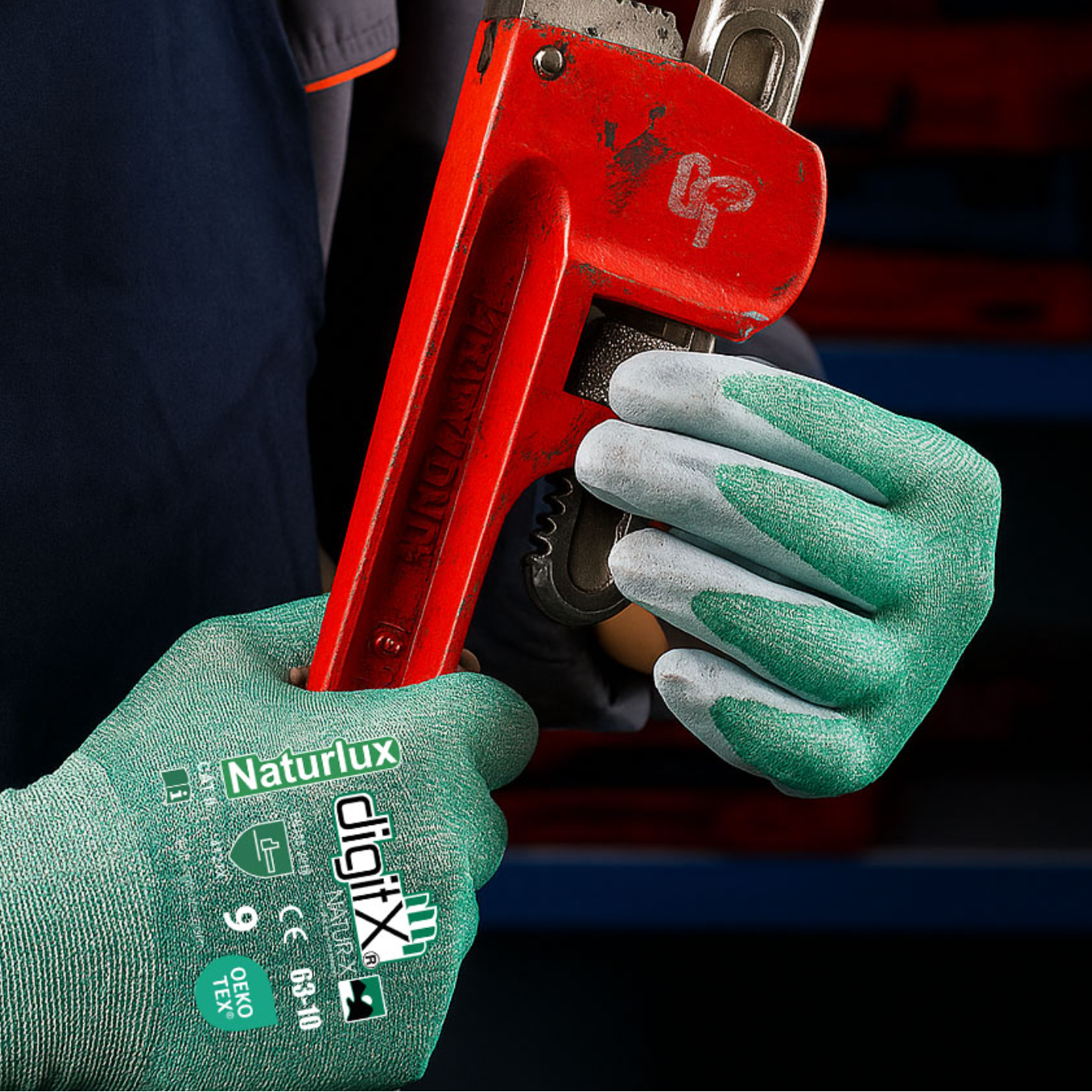 Image of X12 GANTS RPET + NITRILE RECYCLÉ, GRS +50, NATURLUX (2,68€/U)