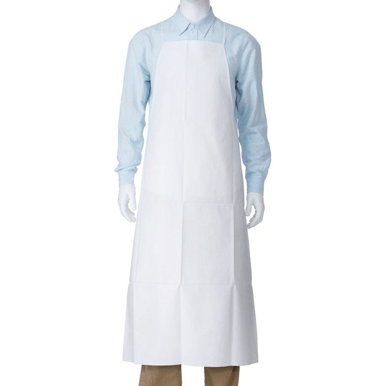 LOT DE 100 TABLIERS EN PE BLANC 69X107CM