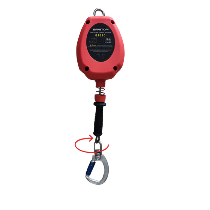 ANTI-CHUTE RÉTRACTABLE 20M AVEC CONNECTEURS PIVOTANT, TRAKTIROLL