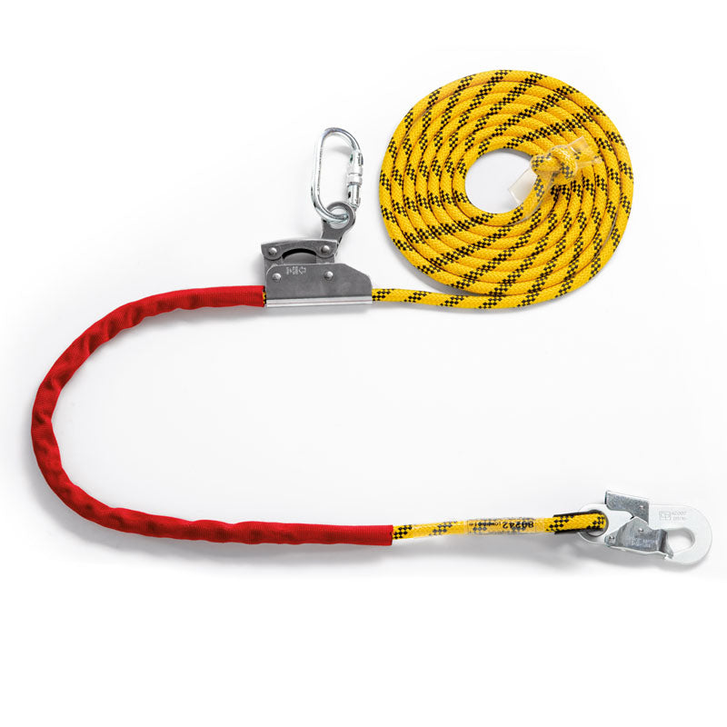 ANTICHUTE MOBILE SUR CORDE AVEC ABSORBEUR + MOUSQUETONS